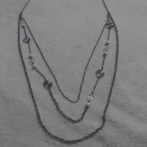 6/$10 Paparazzi Silver Multi-Layer Necklace